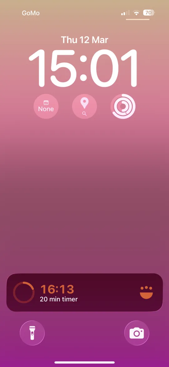 Timer notification on the lock screen