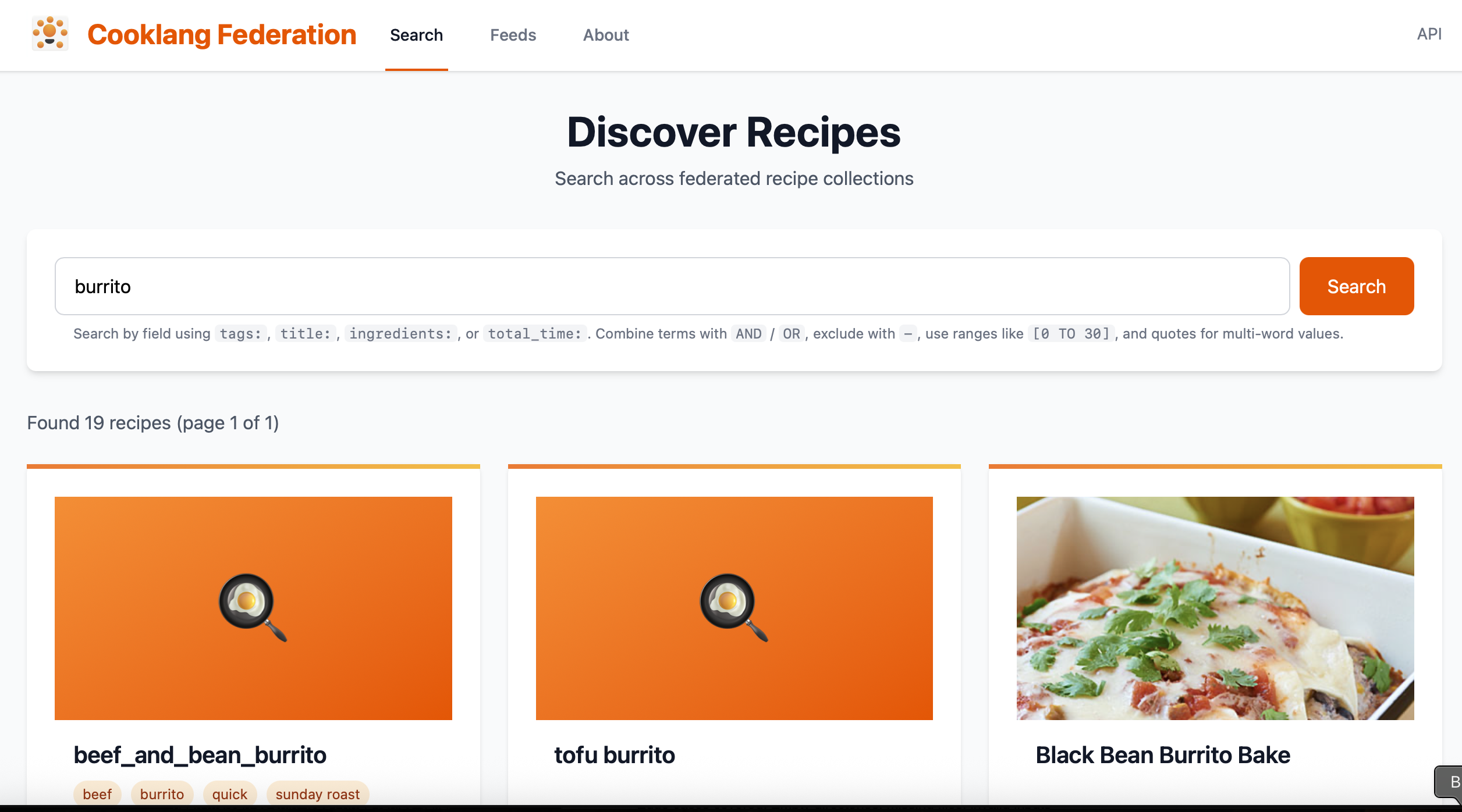 Cooklang Federation interface