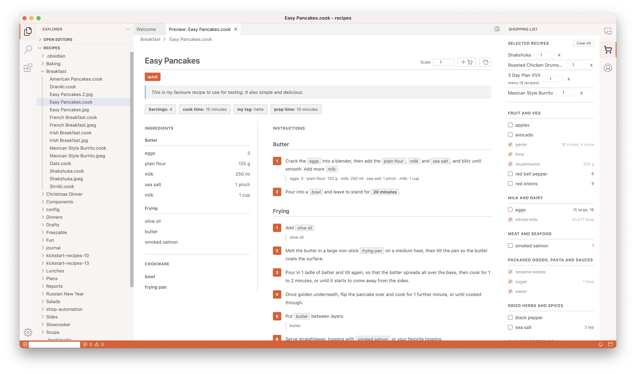 Cook Editor Screenshot