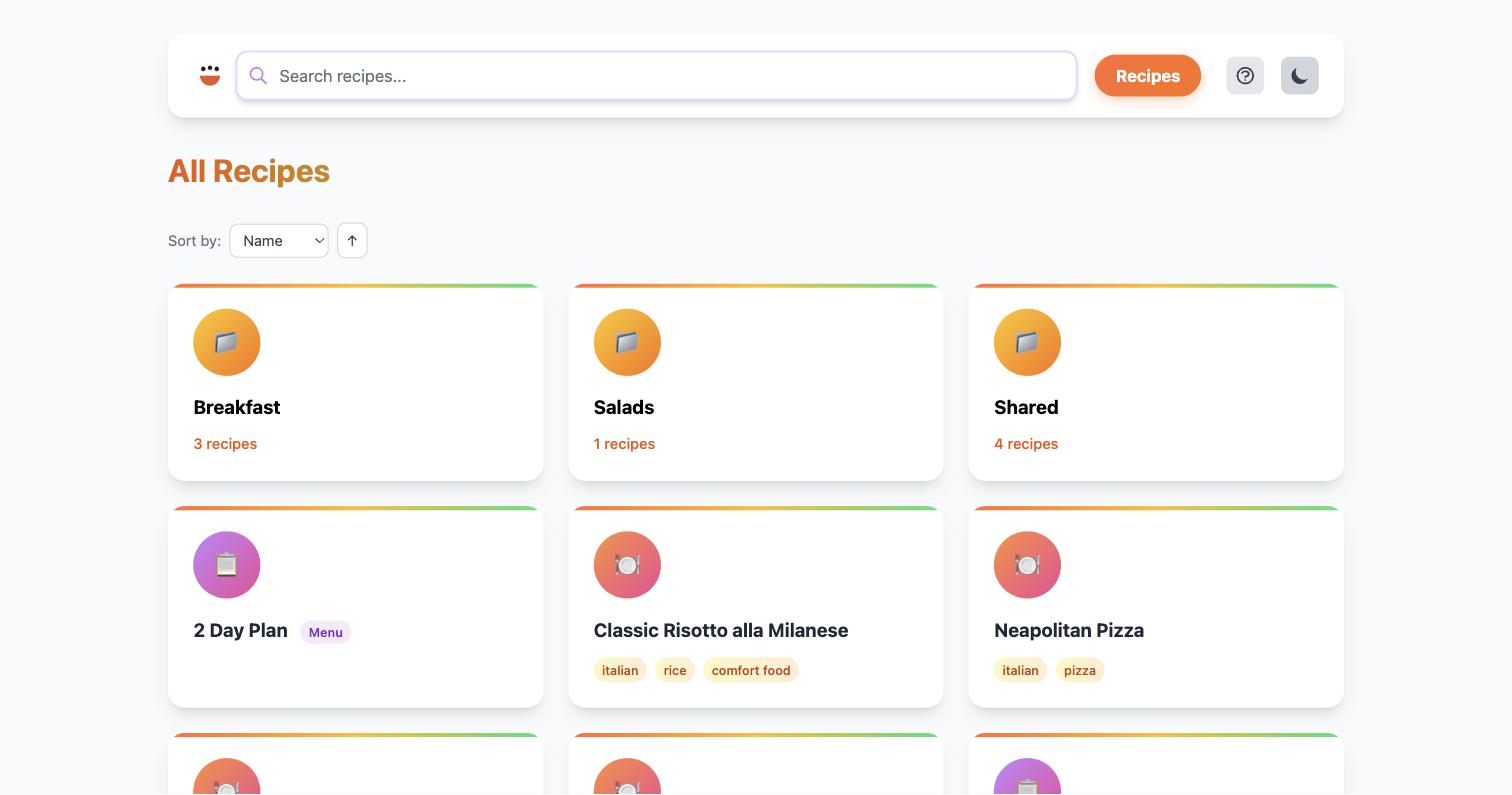 The home page of a site generated by cook build web